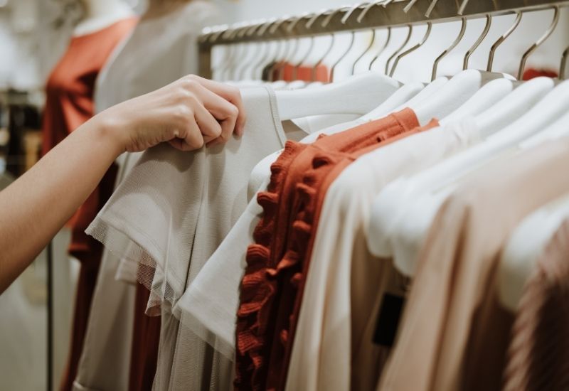 High-quality garments displayed on a clothing rack